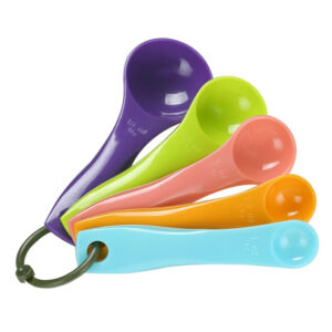 5 Piece Set Multi-Colored Measuring Spoons with Scale