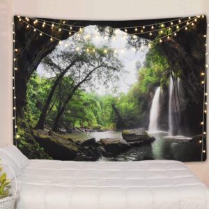 Beautiful Cave Waterfall Tapestry