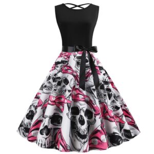 Halloween Sleeveless Skeleton Dress