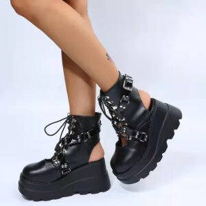 Gothic Street Punk Plus Size Matte Boots