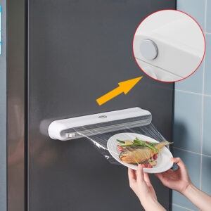 Wall-mounted Adjustable Storage Cutter (Free Roll of Plastic Wrap)