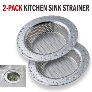 Stainless Steel Kitchen Sink Strainer 2pcs, 4.5″ Rim