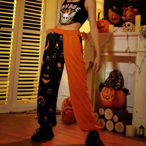 Halloween Casual Patchwork Printed Skinny Pants