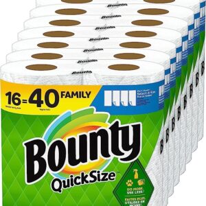 Bounty Quick-Size Paper Towels, 16 Rolls (40 Regular Rolls)