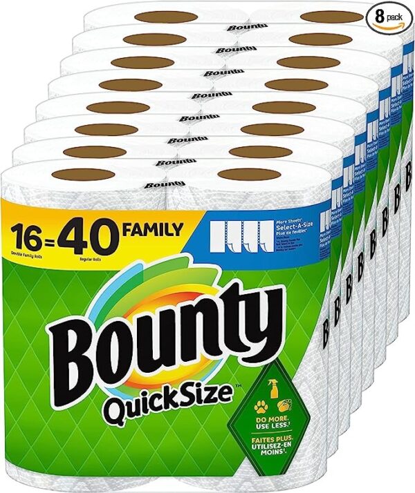 Bounty Quick-Size Paper Towels, 16 Rolls (40 Regular Rolls)