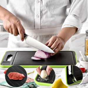 Double-Side Cutting Board With Defrosting Function and Knife Sharpener