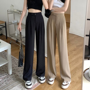 Women’s New High Waist Loose Drape Suit Wide Leg Pants